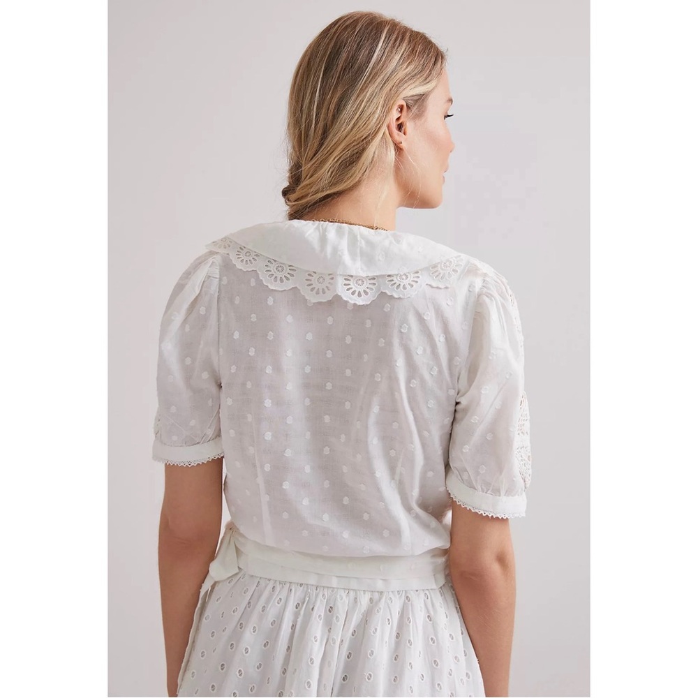 Anthropologie Lacey Ruffled Mini Skirt and Wrap Blouse Set of Two - NWT L, M - Picture 2 of 12